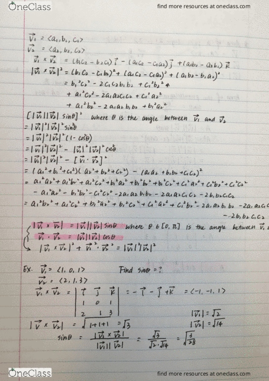 MATH 200 Lecture Notes - Lecture 2: Unit Vector cover image