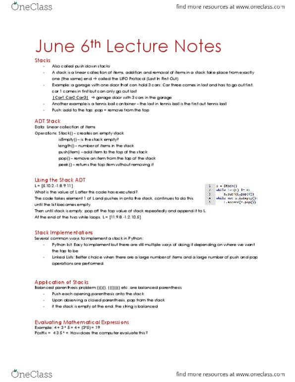 CS234 Lecture Notes - Double-Ended Queue, Maximum Capacity, Increment And Decrement Operators thumbnail