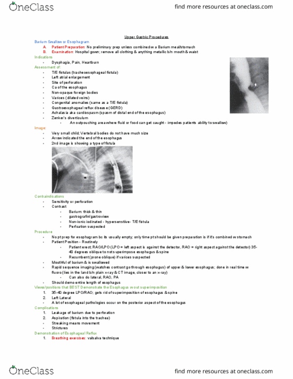 MEDRADSC 2I03 Lecture Notes - Lecture 3: Tracheoesophageal Fistula, Esophageal Varices, Gastroesophageal Reflux Disease thumbnail
