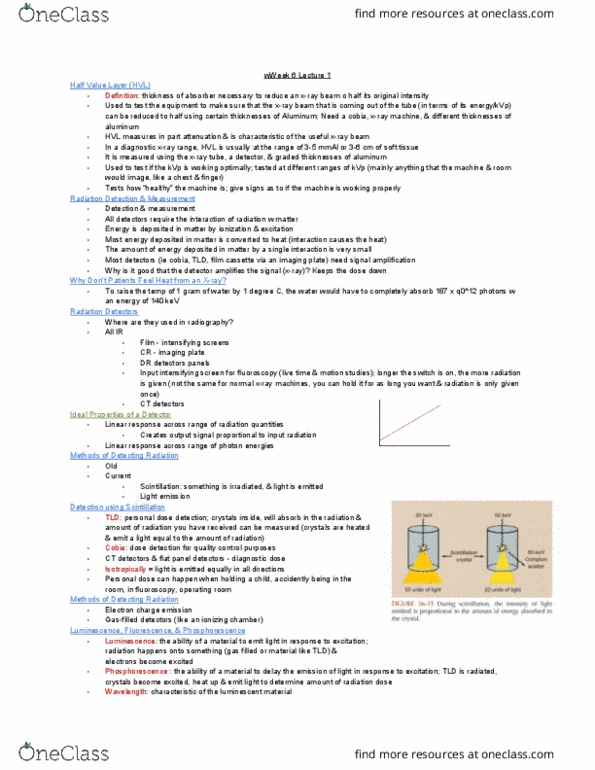 MEDRADSC 2Y03 Lecture Notes - Lecture 10: Flat Panel Detector, Fluoroscopy, Phosphorescence thumbnail