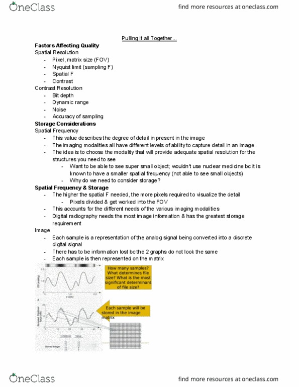 MEDRADSC 2BB3 Lecture Notes - Lecture 6: Digital Radiography, Spatial Frequency, Field Of View thumbnail