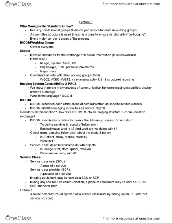 MEDRADSC 2BB3 Lecture Notes - Lecture 8: Dicom, Internet Service Provider, Institute For Operations Research And The Management Sciences thumbnail