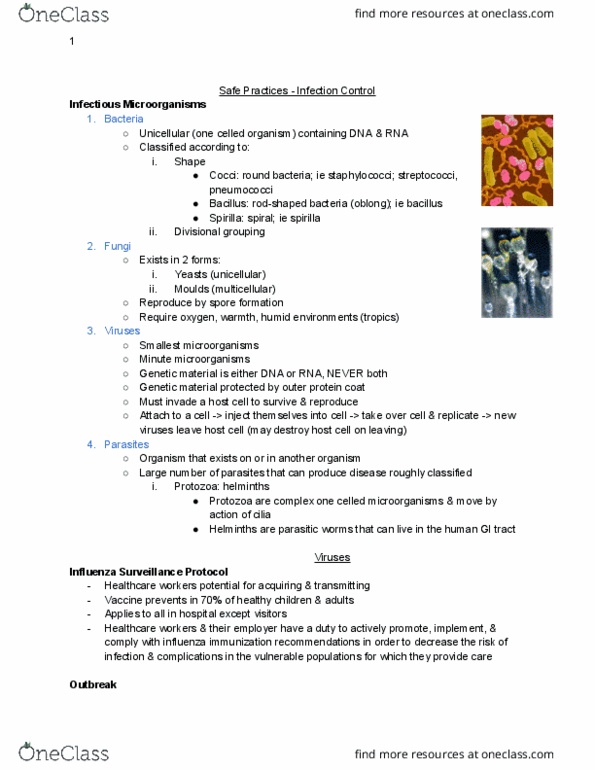 MEDRADSC 2A03 Lecture Notes - Lecture 6: Infection Control, Spiral Bacteria, Streptococcus Pneumoniae thumbnail