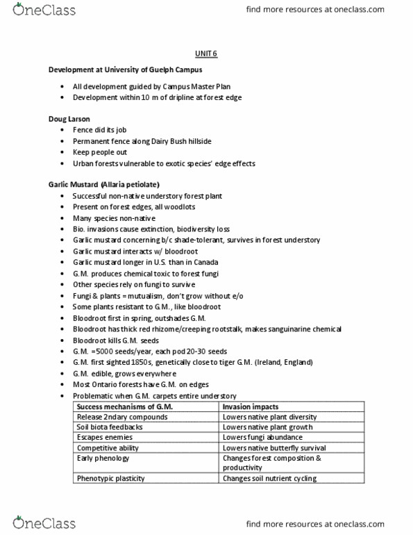 BIOL 1070 Chapter Notes - Chapter 6: Alliaria Petiolata, Sanguinaria, Sanguinarine thumbnail