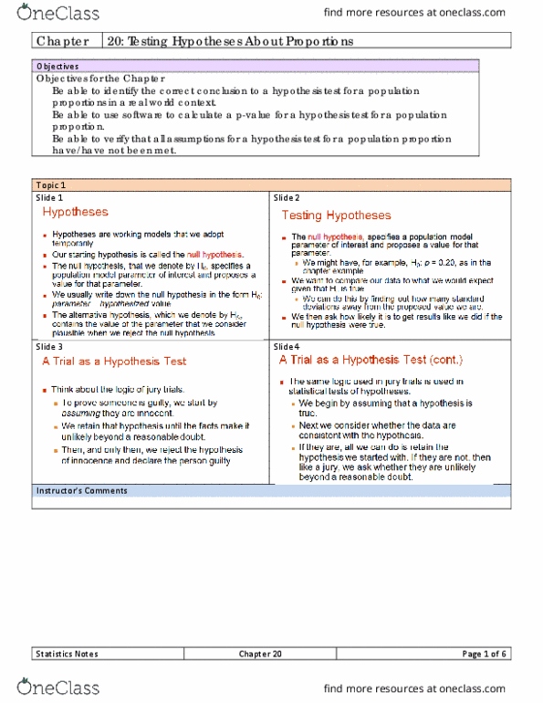 MATH 0310 Lecture Notes - Lecture 11: Statistical Hypothesis Testing thumbnail