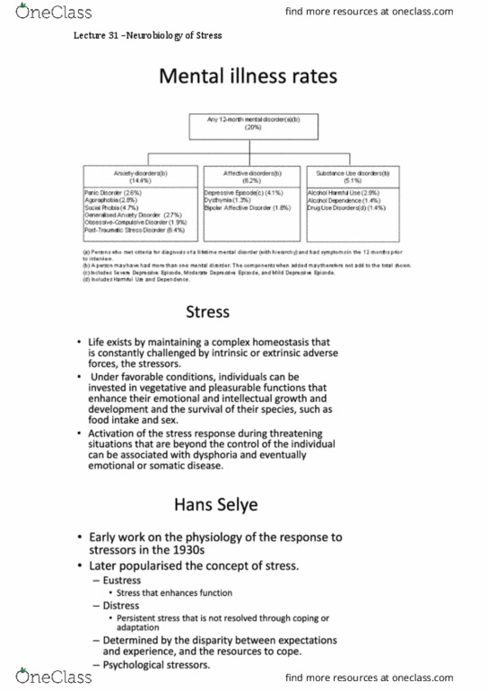 PSYC2010 Lecture Notes - Lecture 31: Sympathetic Nervous System thumbnail