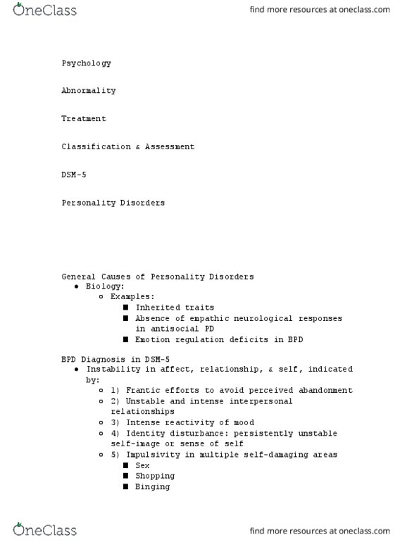 PSYCH 212 Lecture Notes - Lecture 68: Dsm-5, Impulsivity, Bipolar Disorder thumbnail