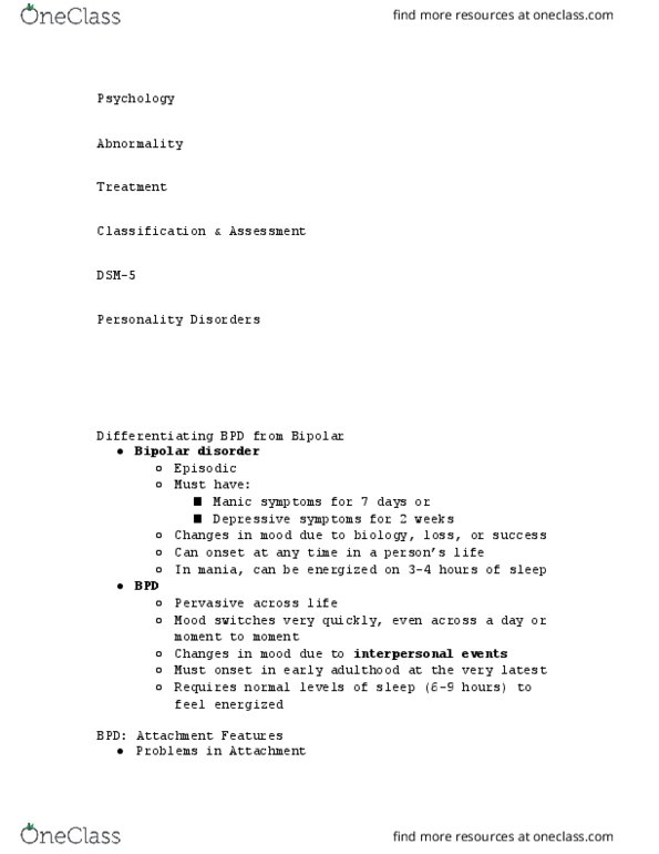 PSYCH 212 Lecture Notes - Lecture 70: Bipolar Disorder, Mania, Dsm-5 thumbnail