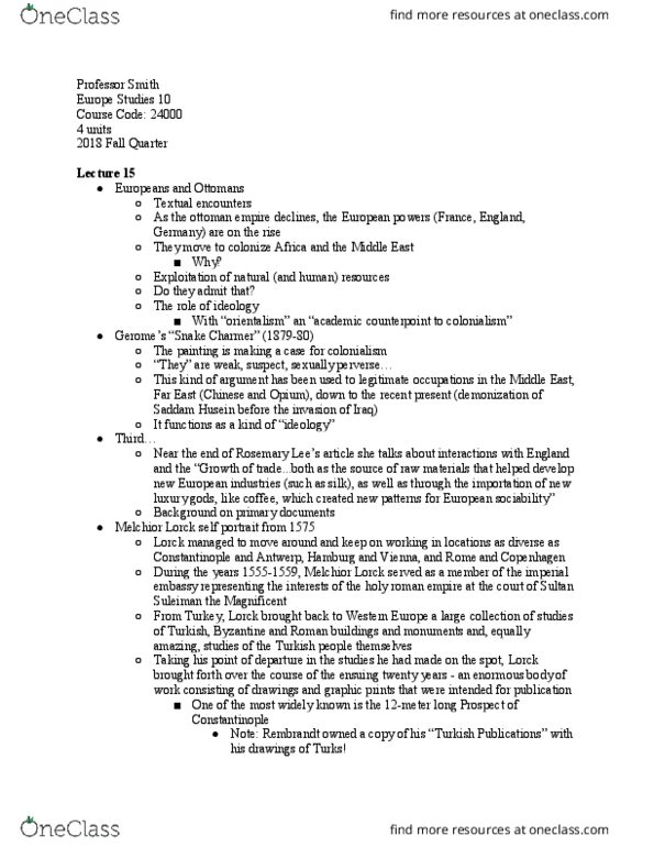 EURO ST 10 Chapter Notes - Chapter 8: Melchior Lorck, Saddam Hussein, Counterpoint thumbnail