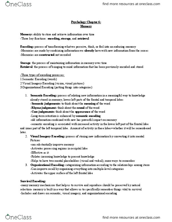 PSYO 111 Lecture Notes - Lecture 12: Frontal Lobe, Occipital Lobe, Temporal Lobe thumbnail