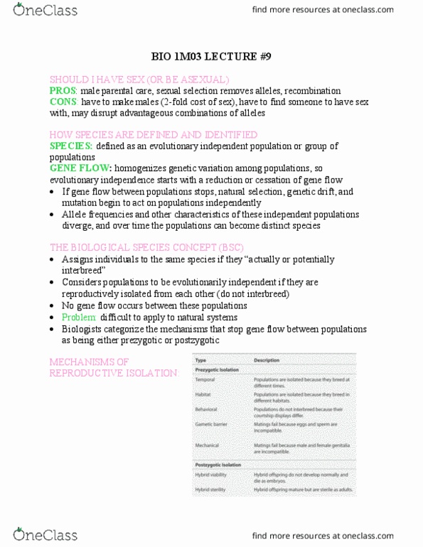 BIOLOGY 1M03 Lecture Notes - Lecture 9: Genetic Drift, Allele, Overdiagnosis thumbnail