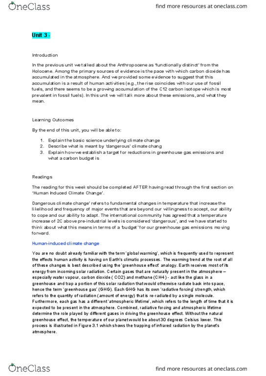 GEOG 3020 Lecture Notes - Lecture 5: Radiative Forcing, Anthropocene thumbnail