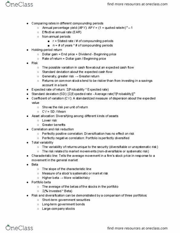 FIN 357 Lecture Notes - Lecture 3: Annual Percentage Yield, Effective Interest Rate, Cash Flow thumbnail