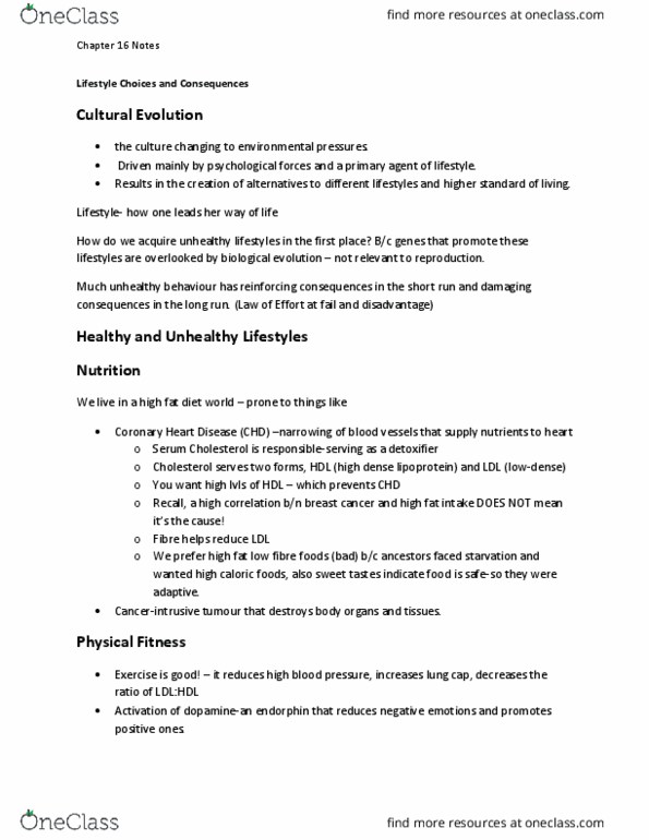 PSYA02H3 Chapter Notes - Chapter 16: Coronary Artery Disease, Low-Density Lipoprotein, Lipoprotein thumbnail