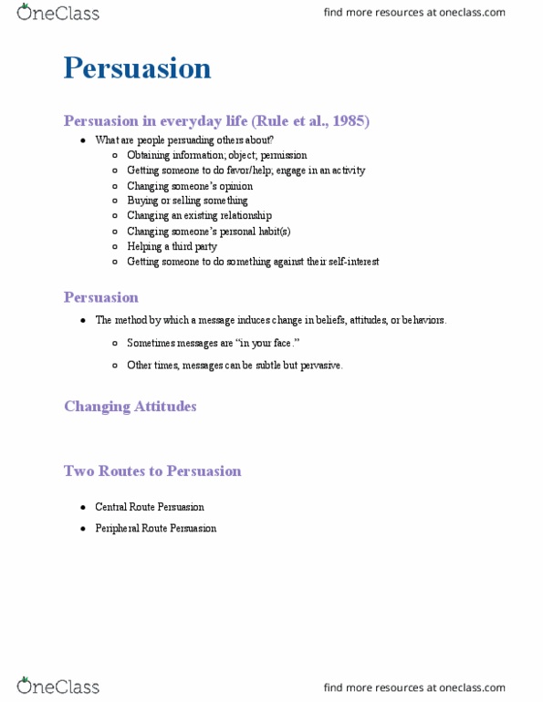 PSYC 351 Lecture Notes - Lecture 7: Mass Media, Elaboration Likelihood Model thumbnail