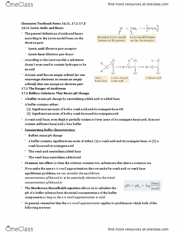 01:160:162 Chapter Notes - Chapter 16-17: Lewis Acids And Bases, Conjugate Acid, Weak Base thumbnail