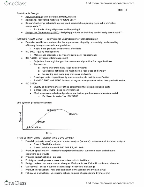 SMG OM 323 Lecture Notes - Lecture 3: Iso 14000, Iso 9000, Remanufacturing thumbnail