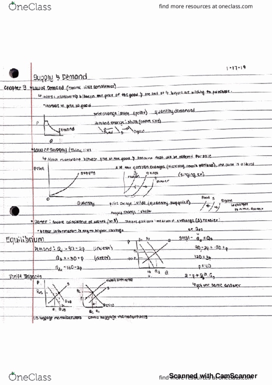 ECON 200 Lecture 3: L3 Chap3: Supply and Demand thumbnail