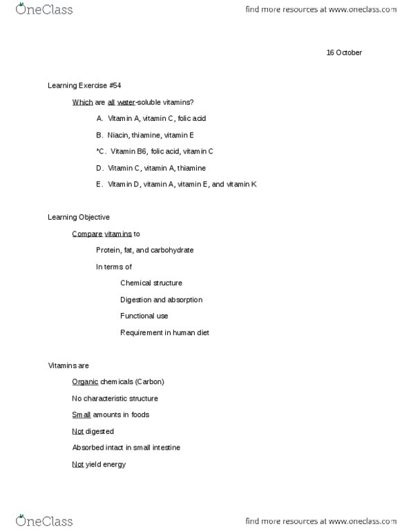 FSHN 125 Lecture Notes - Multivitamin, Veganism, 1Time Airline thumbnail