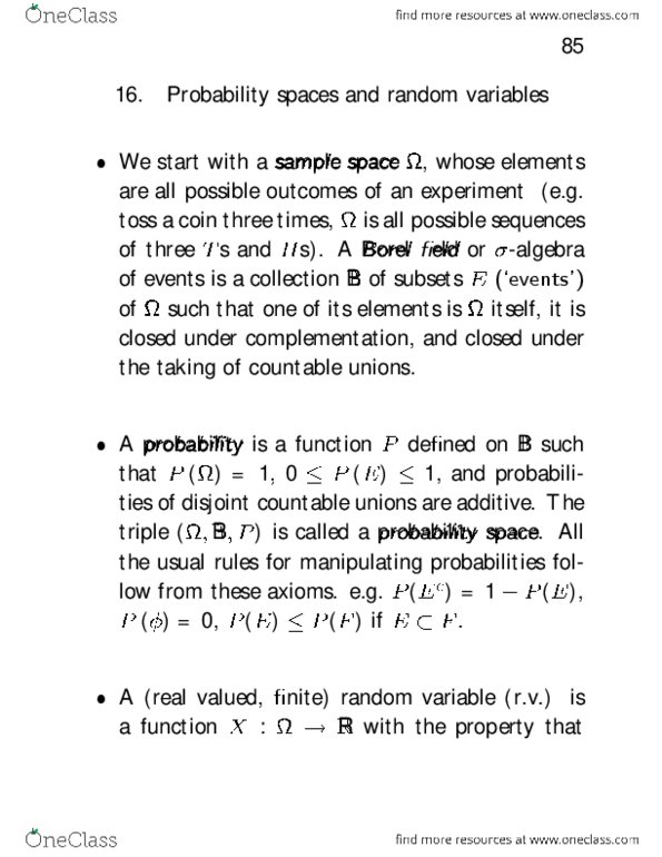STAT312 Lecture Notes - Probability Mass Function, Step Function, Open Set thumbnail