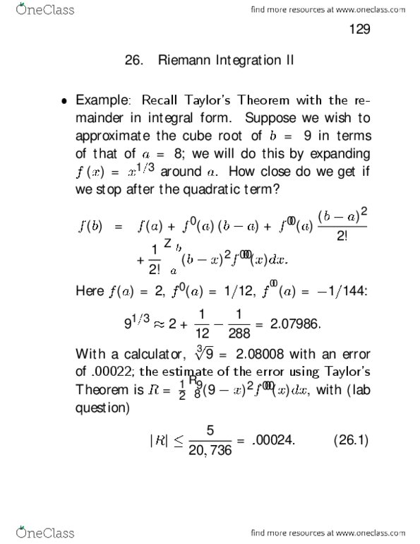 STAT312 Lecture Notes - Taylor Series, Antiderivative, Riemann Integral thumbnail