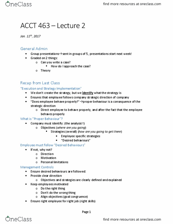 ACCT 463 Lecture Notes - Lecture 2: Controllability, Man-Hour, Inventory Turnover thumbnail