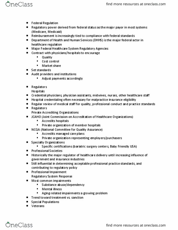 PH 10001 Lecture Notes - Lecture 26: Bariatric Surgery, Joint Commission, Managed Care thumbnail