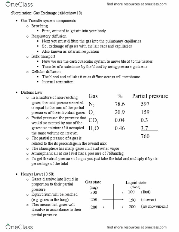 BIO 269 Lecture Notes - Lecture 10: Partial Pressure, Pressure Gradient, Water Vapor thumbnail