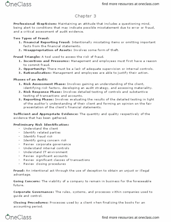 AFM351 Lecture Notes - Lecture 3: Audit Evidence, Financial Statement thumbnail