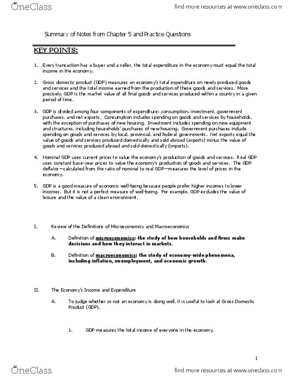 ECON 1BB3 Chapter Notes - Chapter 5: Gdp Deflator, Gross Domestic Product, Final Good thumbnail