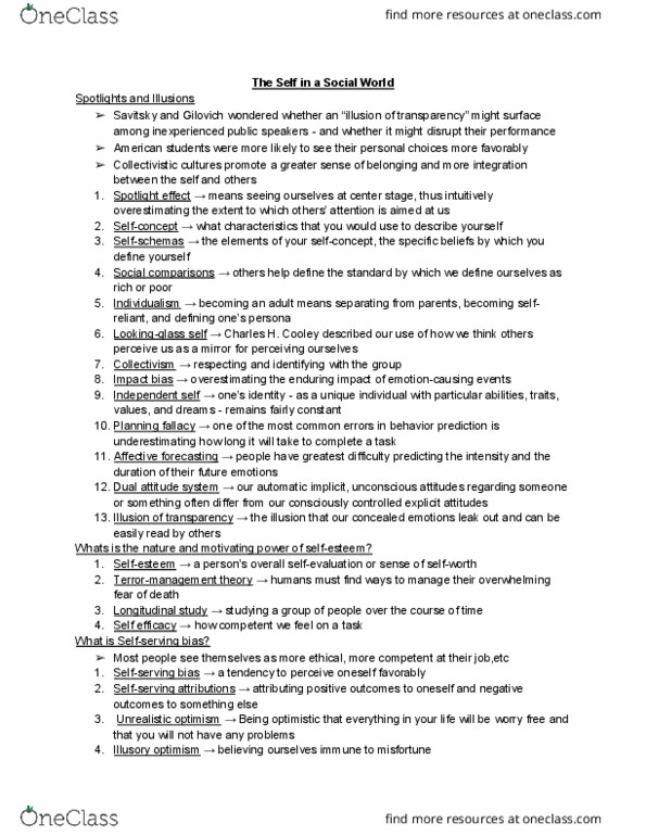 PSY 210 Chapter Notes - Chapter 2: Impact Bias, Planning Fallacy, Affective Forecasting thumbnail