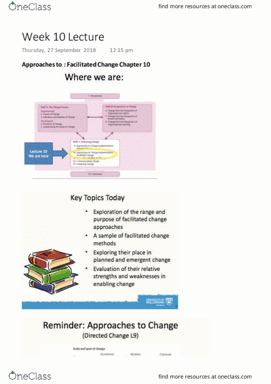 MGNT311 Lecture Notes - Lecture 10: Open Space Technology, Organizational Learning, Wicket-Keeper thumbnail