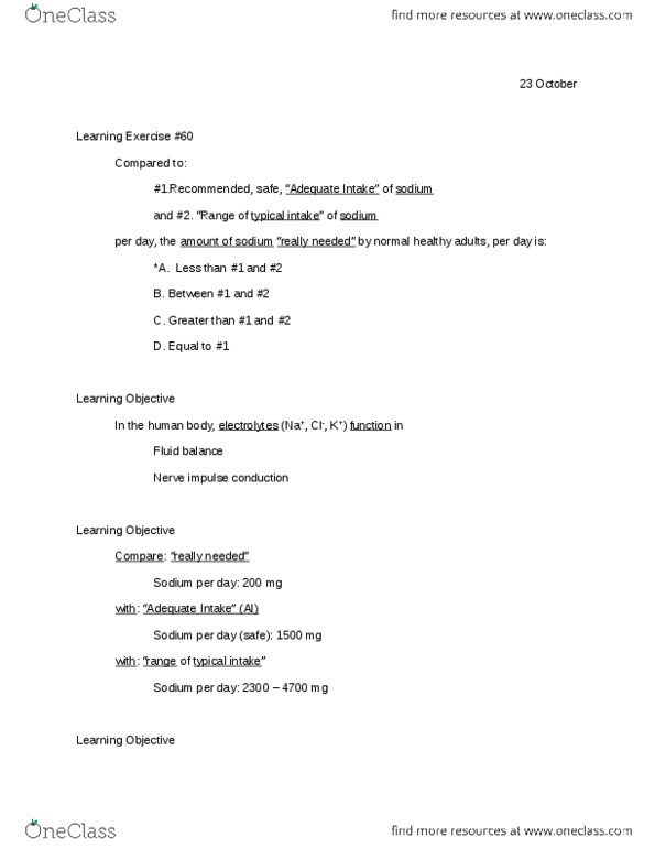FSHN 125 Lecture Notes - Water Balance, Hemoglobin, Myoglobin thumbnail
