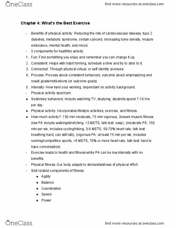 HHS 231 Chapter Notes - Chapter 4: Wicket-Keeper, Cardiovascular Disease, Bone Density thumbnail