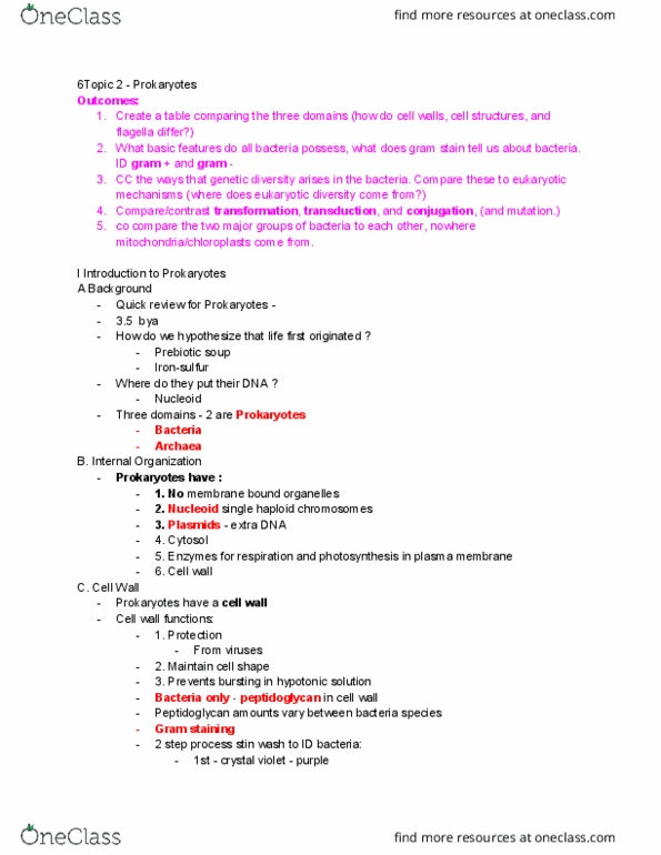 01:119:116 Lecture Notes - Lecture 2: Gram Staining, Crystal Violet, Cell Membrane thumbnail