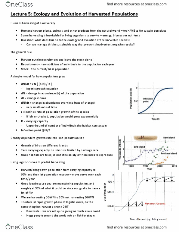 BIO220H1 Lecture Notes - Lecture 5: Logistic Function, Inflection Point, Equilibrium Point thumbnail