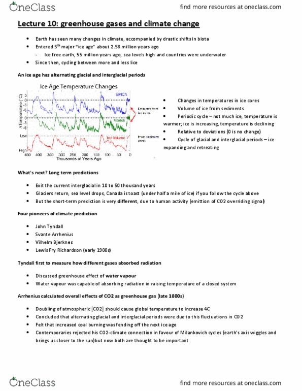 BIO220H1 Lecture Notes - Lecture 10: Lewis Fry Richardson, Svante Arrhenius, Milankovitch Cycles thumbnail