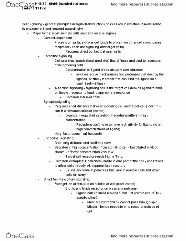 BIO 320 Lecture Notes - Lecture 8: Autocrine Signalling, Paracrine Signalling, Acetylcholine Receptor thumbnail