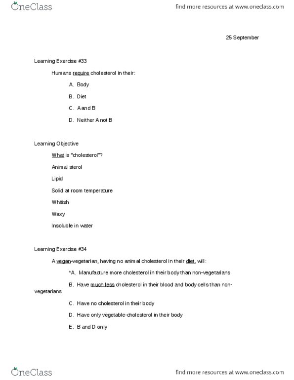 FSHN 125 Lecture Notes - Coconut Oil, Homeostasis, Hypercholesterolemia thumbnail