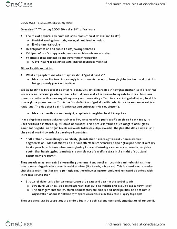 SOSA 2503 Lecture Notes - Lecture 20: Antiviral Drug, Lifesaving thumbnail