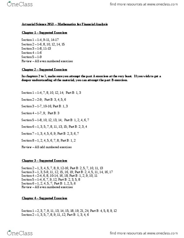 Actuarial Science 2053 Lecture Notes - 5,6,7,8, Actuarial Science thumbnail