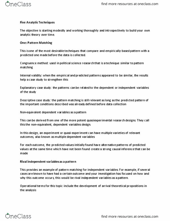 PR 662 Lecture Notes - Lecture 10: Pattern Matching, Internal Validity, Dependent And Independent Variables thumbnail