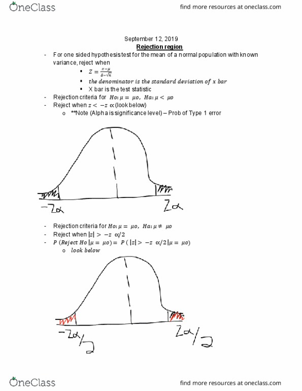 STAT 217 Lecture Notes - Lecture 4: Type I And Type Ii Errors, Null Hypothesis, Test Statistic cover image