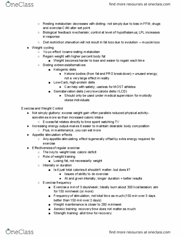 01:377:370 Lecture Notes - Lecture 11: Calorie Restriction, Ketone Bodies, Gluttony thumbnail