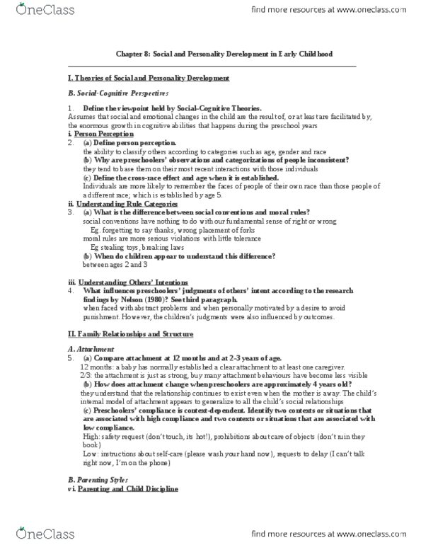 FMST 210 Chapter Notes - Chapter 8: Observational Learning, Longitudinal Study, Child Discipline thumbnail