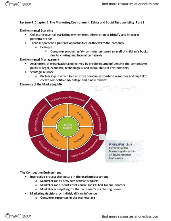 ARE 3222 Lecture Notes - Lecture 4: U.S. Consumer Product Safety Commission, Strategic Alliance, Marketing Mix thumbnail