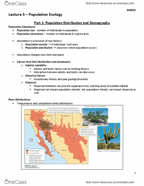 BIOB50H3 Lecture Notes - Lecture 5: Marsupial, Transect, Extinction Vortex thumbnail