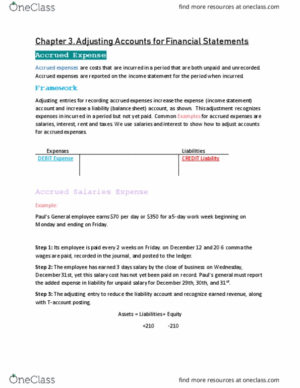 ACCOU-2140 Chapter Notes - Chapter 3: Income Statement thumbnail