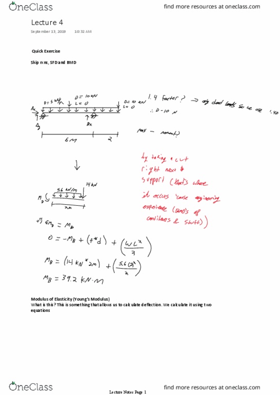 Civil and Environmental Engineering 3347A/B Lecture Notes - Lecture 4: Modulus Guitars, Structural Load thumbnail