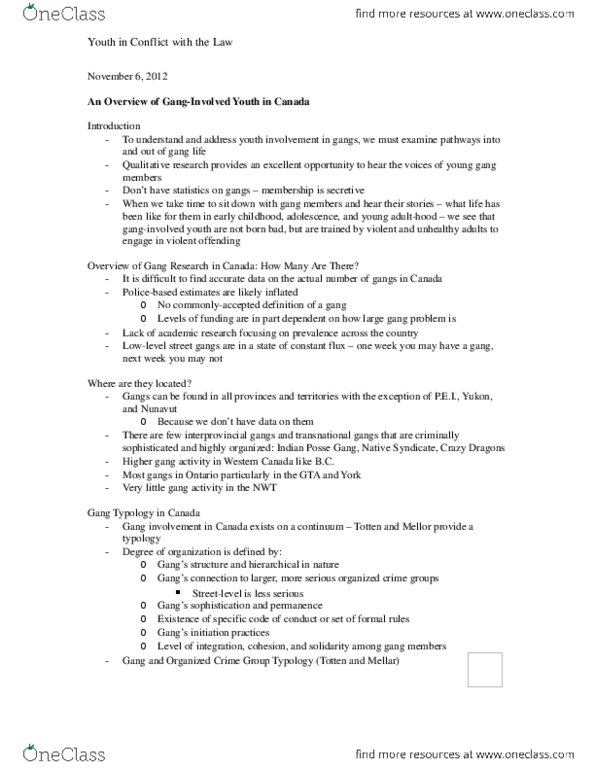 Sociology 2267A/B Lecture Notes - Intentionality, Fetal Alcohol Spectrum Disorder thumbnail